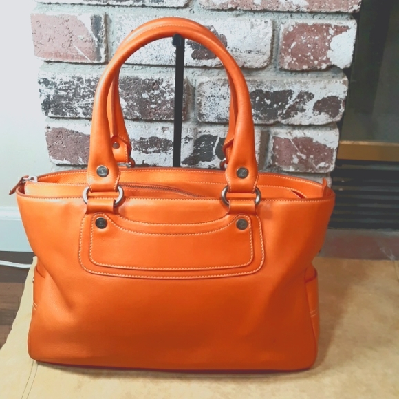 Celine Boogie Orange Leather Handbag - Picture 2 of 16